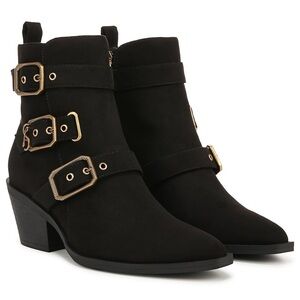 Sam and Libby by Sam Edelman Finnley Western Gold Buckle Bootie/Boots | NEW/NIB